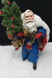 Christmas Santa In Blue Robe Suitable As Decor Or For Crafting.  - Picture 1 of 12