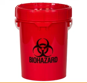 Solmetex 5 Gallon Biohazard Container PWS-BH-5 - Picture 1 of 2