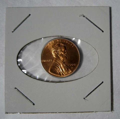 2008D 2008 D Lincoln Cent - Unusual Bare No Copper Rim Edge Error Variety Cover