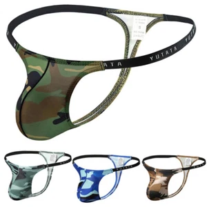 4PCS/LOT Mens Brief Underwear Thong Male Panties Breathable Low Waist Underpants - Picture 1 of 13