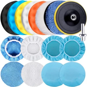 Buffing Pads 17 PCS 3 Inch Foam Polishing Pad Wax Buffer Drill Attachment - Picture 1 of 7