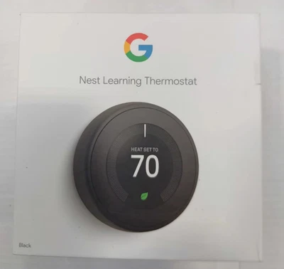 Google Nest Learning Thermostat 3rd Gen - Black - Image 1 of 4