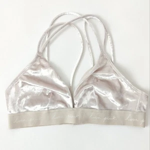 Victoria's Secret Womens Velvet Velour Bralette Medium Large White Ivory Strappy - Picture 1 of 5