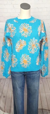 Suéter Love By Design Floral Margaridas Stretch Festival Country Flower Power Tamanho M - Imagem 1 de 4