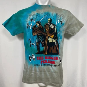 Star Wars Anakin & Obi-Wan Bigger Person High Ground Tie Dye T-Shirt Men's SMALL - Picture 1 of 12