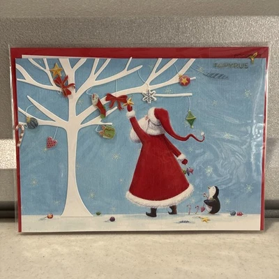 PAPYRUS Santa Christmas Card w/Envelope Dangled Ornaments*NEW* - Image 1 of 4