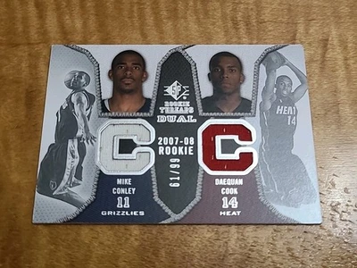 2007-08 SP Rookie Threads Doble Plata/99 Mike Conley Daequan Cook #DRT-CC RC $$ Foto 1 de 2