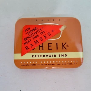 VTG SHEIK CONDOM TIN RUBBERS UNUSED FULL - Picture 1 of 3