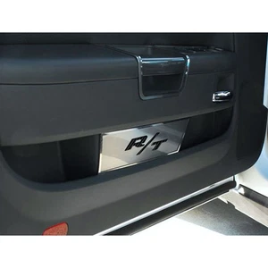 Insignias de puerta ACC rojas fibra C incrustación 'R/T' para Dodge Challenger 2008-2014 cepillado - Imagen 1 de 4