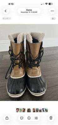 Sorel Caribou 冬季靴 男式 6 防水磨砂皮革 绝缘 大雪 — 第 1/2 张图片