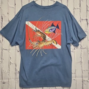 Camiseta Guy Harvey Para Hombres XL Azul Manga Corta Gráfico Algodón Camiseta Langosta Gatillo - Imagen 1 de 12