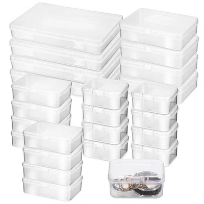  24 Pcs Contenitori Plastica Coperchio Piccoli Custodia Trasparente Dispensa - Immagine 1 di 2