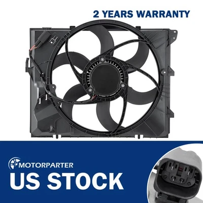 Radiator Cooling Fan Assy For BMW 323i 325i 328i 330i 325xi 328xi 330xi E90 L6 - Image 1 of 4