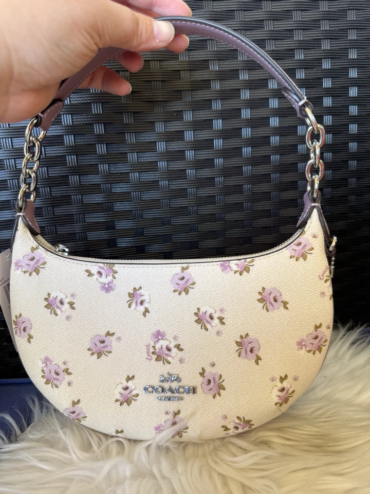 COACH EMERALD GREEN/SV REFINED PEBBLE LEATHER MINI PAYTON BAG PURSE CN011