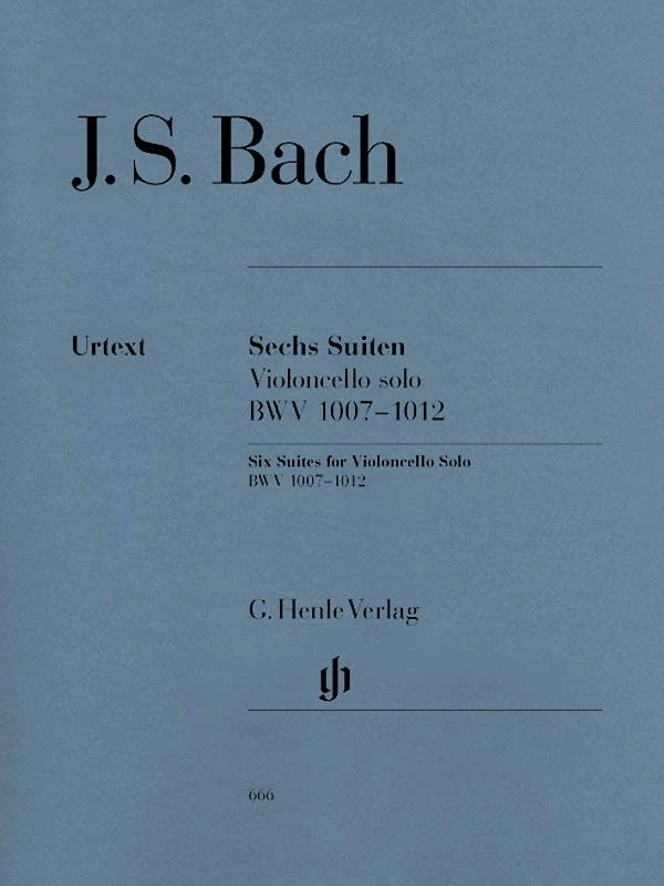 J.S. Bach 6 Suites Cello Solo BWV 1007-1012 Henle Urtext Sheet Music Book - Image 1 of 1