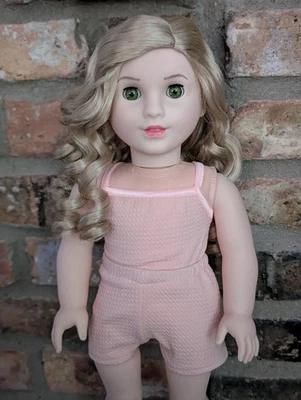 Muñeca Caitria Personalizada American Girl ÚNICA Cabello Rubio Ojos Verdes Marie Grace Elsa Foto 1 de 4