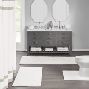 Tappeto da bagno Madison Park Marshmallow avorio 20X24 - Foto 1 di 8