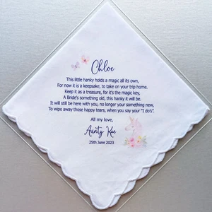 Flower Girl Magic Unicorn Printed Wedding Handkerchief, Flower Girl Wedding Gift - Picture 1 of 4
