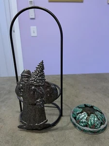 Yankee Candle Style Babbo Natale Portacandele e Agrifoglio Candela Topper Natale 10" - Foto 1 di 6