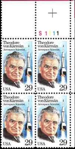 US Scott # 2699, Theodore Von Karman, Plate Block of (4) 1992 29¢ Stamps MNH - Picture 1 of 1
