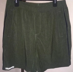 Men's LULULEMON PACE BREAKER LINED SHORTS SZ XXL 2XL DK GREEN W/BLK HERRINGBONE - Picture 1 of 9