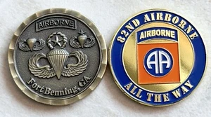 2 Stück AIRBORNE School Fort Benning GA und 82nd Airborne Challenge Münze - Bild 1 von 2