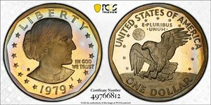 PR67CAM 1979-S (T1) SBA Susan B Anthony Proof Dollar, PCGS Trueview Pretty Toned - Picture 1 of 6