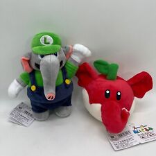 2X Super Mario Bros. Wonder Elephant Luigi Fruit Plush Soft Toy Doll Teddy 7.5"