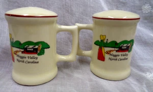 Vtg Ceramic Souvenir MAGGIE VALLEY NORTH CAROLINA Salt & Pepper Shaker Set - Picture 1 of 6