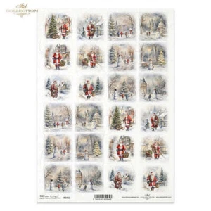 Santa and Snowmen | A4 Rice Paper | Paper for Decoupage | ITD Collection - Picture 1 of 2