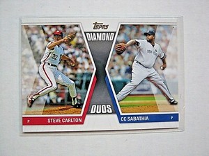 C.C. Sabathia 2011 Topps Diamond Duos Insert Card W/Steve Carlton