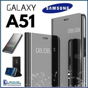 FUNDA LIBRO FLIP COVER CLEAR VIEW para SAMSUNG GALAXY A51 CARCASA NEGRA TAPA - Imagen 1 de 11