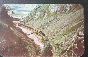 Postal de tren coloreada - de vía estrecha en Animas Canyon, Colorado - Imagen 1 de 4