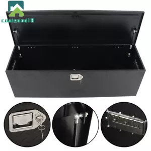 Black 49"X15"X15" Bed Tool Storage Box Truck Pickup Flat Trailer Underbody - Picture 1 of 13