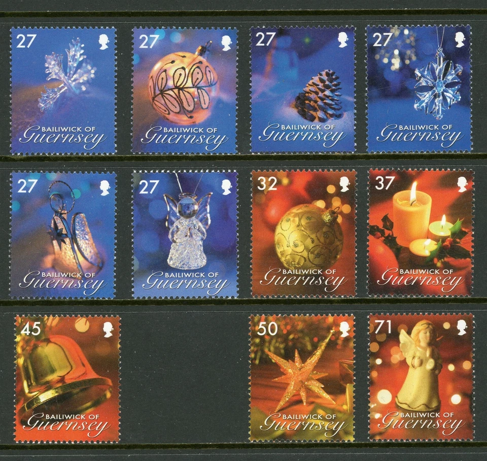 Guernsey Scott #959//970 MNH Christmas 2007 Tree Ornaments CV$13+ - Image 1 of 1