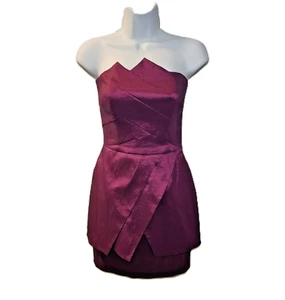 Jessica McClintock 4P Fuchsia Short Cocktail Prom Wedding Guest Dress Poly Blend - Picture 1 of 7