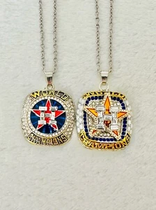 2 PCS HOUSTON ASTROS CHAMPIONSHIP Pendant SET 🇺🇸 SHIP 2017/22 - Picture 1 of 2