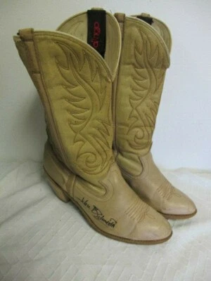 BOTAS VAQUERAS DINGO VINTAGE FIRMADAS JOHN SCHNEIDER DUQUES DE HAZZARD TACÓN APILADO Foto 1 de 4