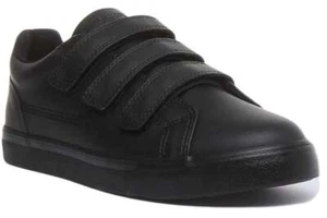 Kickers Tovni Trip Youth Three Straps Leather School Shoe In Black Size UK 3 - 6 - Picture 1 of 6