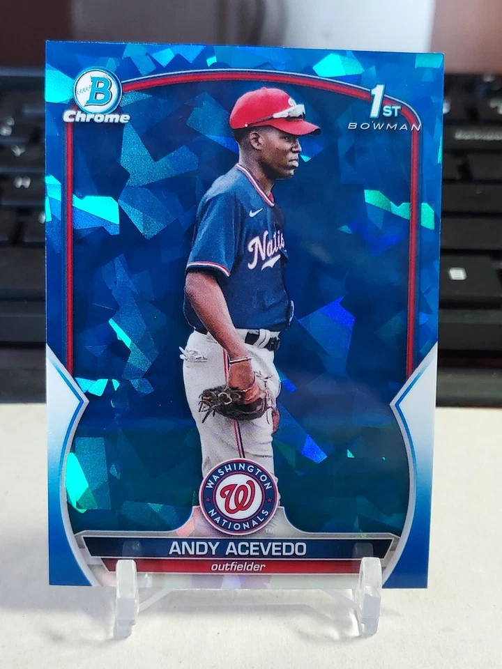 2023 Bowman Chrome Sapphire Andy Acevedo 1st BCP-237 Prospect Washington Nats - Image 1 of 2
