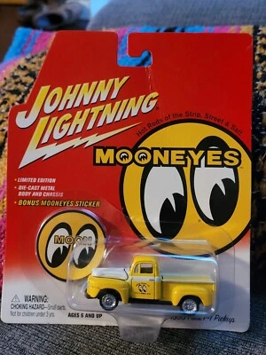 Johnny Lightning "Mooneyes" 1950 Ford F-1 Pickup Yellow Still Carded 1/64 - Image 1 of 4