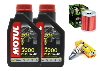 MOTUL + HIFLO + NGK KIT TAGLIANDO YAMAHA MAJESTY 400 2009 2013 MOTUL 5000 10W40 FILTRO OLIO CANDELA