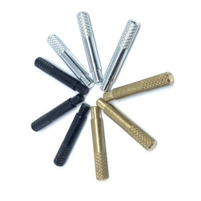 Premium Knurled Cribbage Pegs - Set of 9 for 1/8" Holes - Black Brass Silver - Image 1 of 4