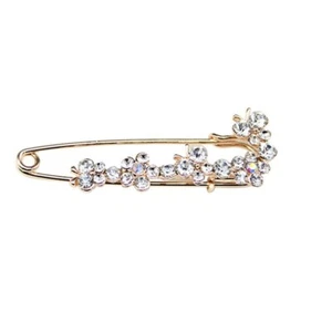 Sicherheitsnadel Brosche mit Kristall Straß Hockzeit Schmuck - Imagen 1 de 1