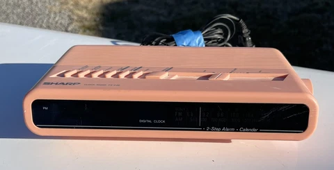 Vintage Sharp FX-C22 Digital Clock Radio Pink UnTested Cover
