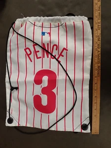 PHILLIES HUNTER PENCE #3  DRAWSTRING BACKPACK-18" - Picture 1 of 3