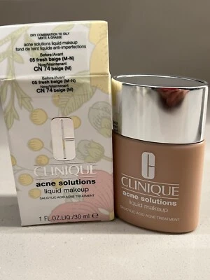 Clinique Acne Solution Liquid Makeup 05 Fresh Beige/CN74 Beige 1oz/30ml NEW - Image 1 of 3