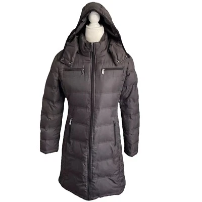 Abrigo Michael Kors Mujer Gris Plumón Relleno Con Capucha Talla Pequeña Foto 1 de 4