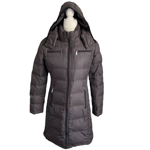Cappotto Michael Kors donna grigio piumino imbottito con cappuccio taglia S