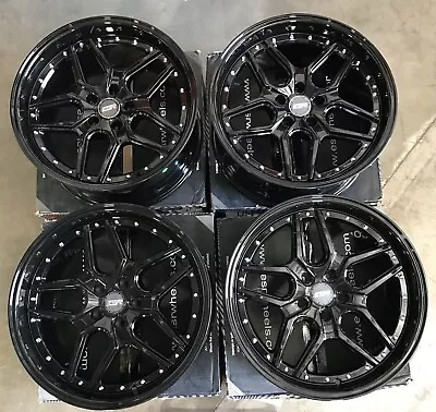 18" ESR CS15 Wheels 18x9.5 +22 5x114.3 Gloss Black Rims Set 4 - Image 1 of 4